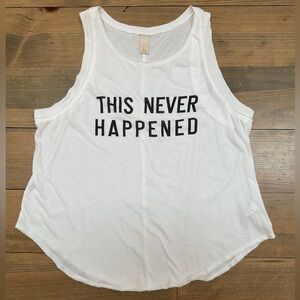TANK TOP WITH “THIS NEVER HAPPENED” GRAPHIC